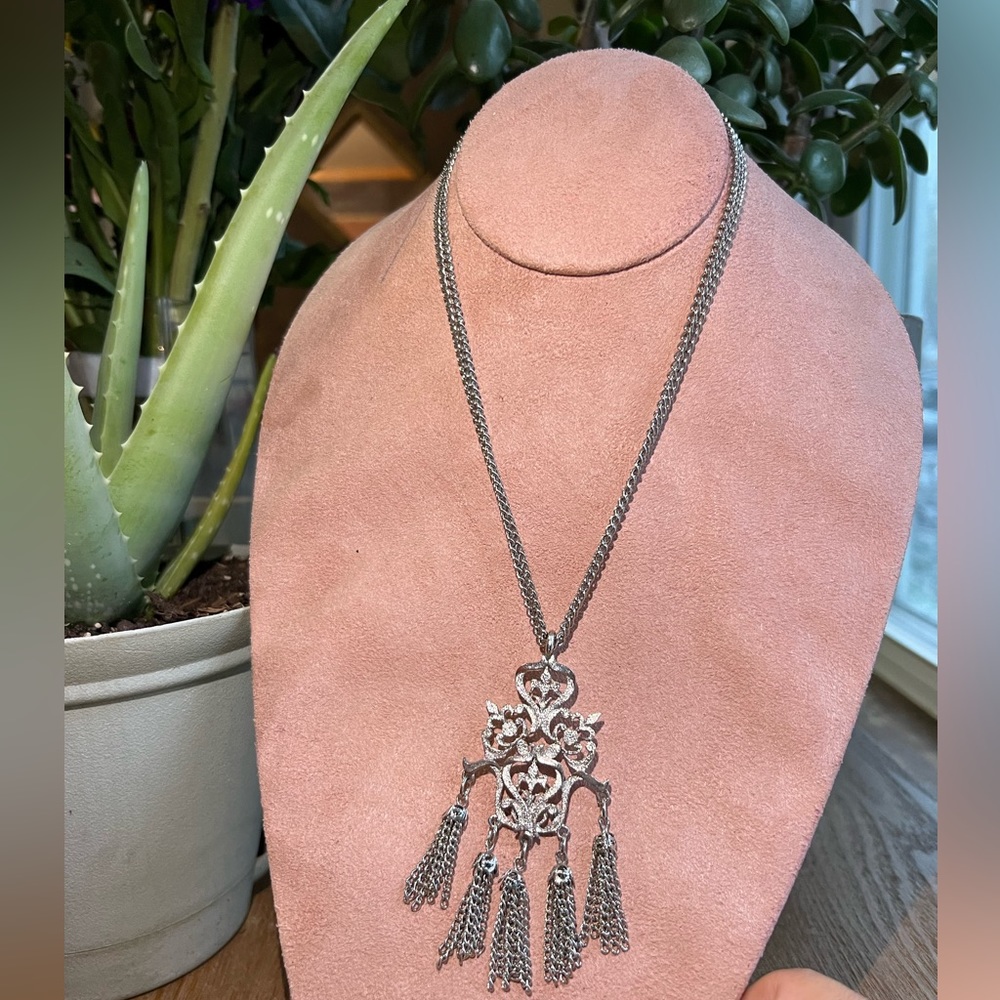 Vintage Wind Chime Tassel Dangle Pendant Necklace